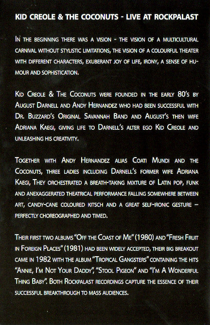 Kid Creole & The Coconuts* – Live At Rockpalast 1982 - Music Madness
