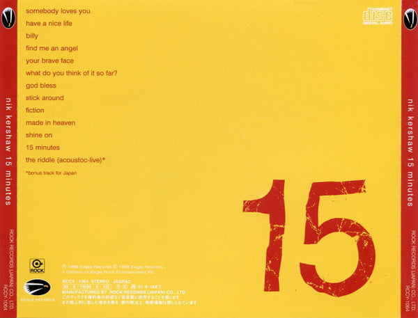Nik Kershaw – 15 Minutes - Music Madness