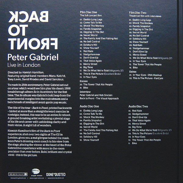 Peter Gabriel – Back To Front (Live In London) - Music Madness