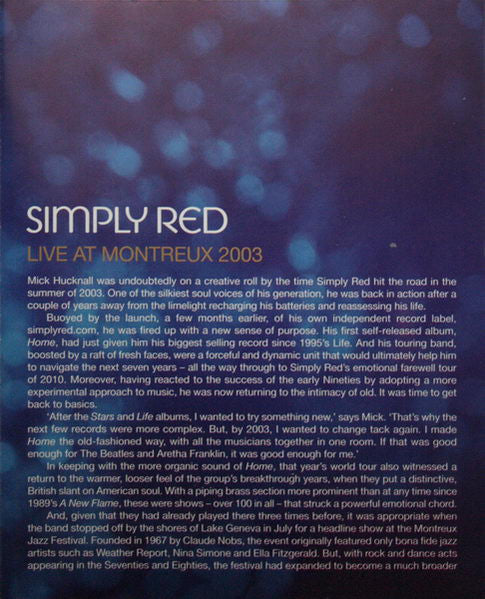 Simply Red – Live At Montreux 2003 - Music Madness